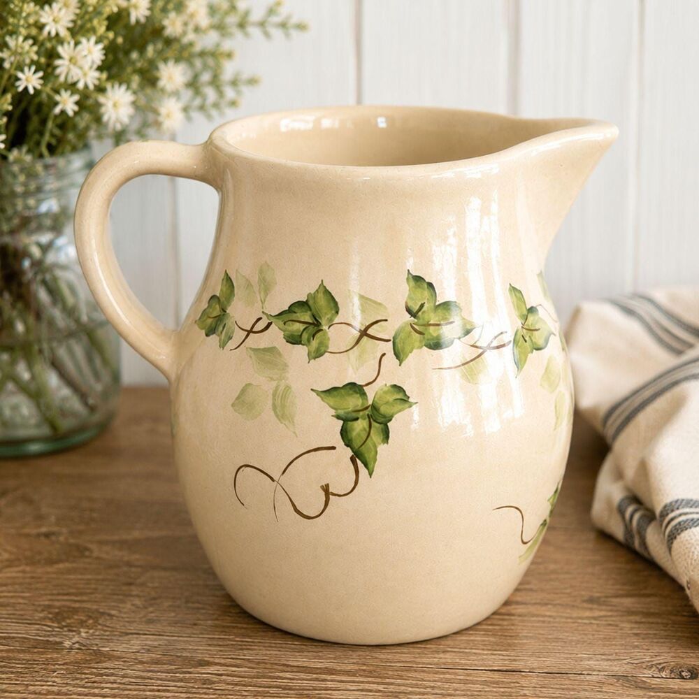 Vintage Nancy Gribble Pottery Pitcher Robinson Ransbottom Ivy USA